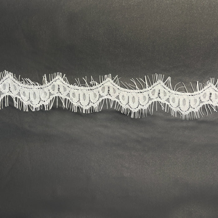 3 Meter White Floral Design Eyelash Lace Trim for Crafting and Sewing Projects