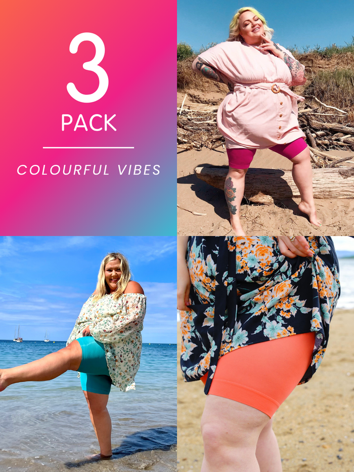 3 Pack Colourful Vibes Bundle - Stay Cool Chub Rub Shorts