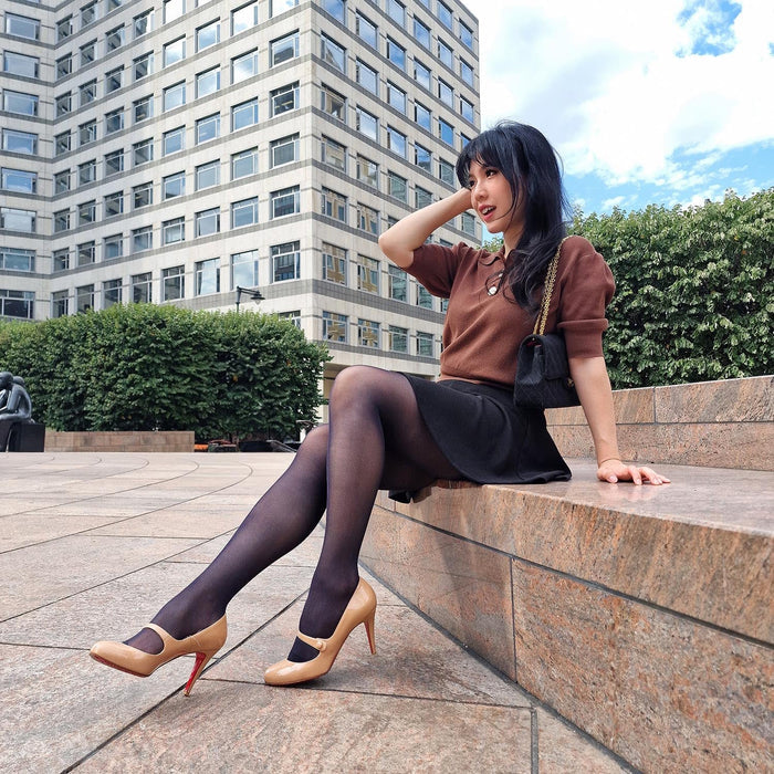 30 Denier Sheer Halo Tights - Liquorice