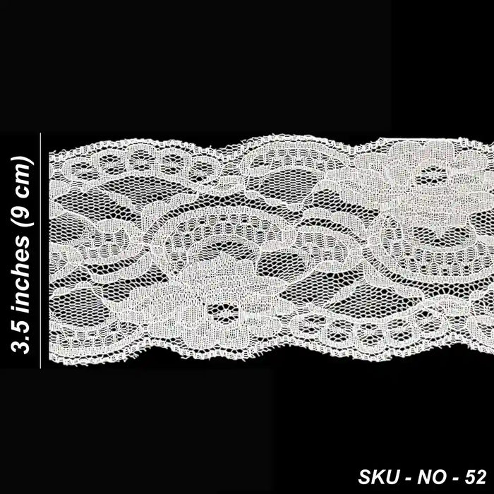 3.5 inch | Delicate Scalloped Border Lace | 5 Meters | SKU-5