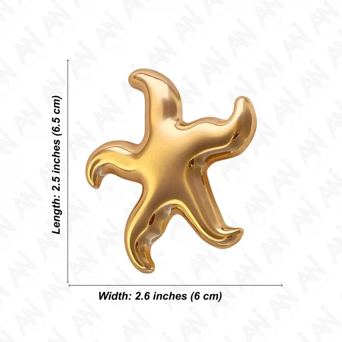 Ani Accessories Gold Starfish Metal Buckle  on a white background.