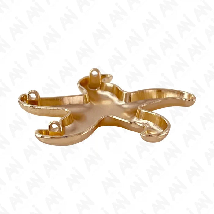 Ani Accessories Gold Starfish Metal Buckle  flat backside image of the buckle in a white background.