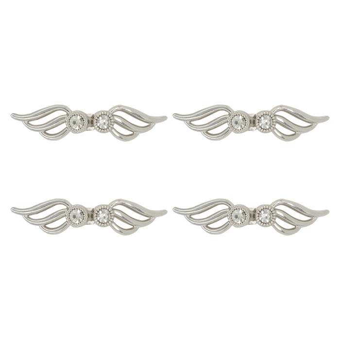 4 Pair | Angelic Wings Frog Closure Metal Buttons