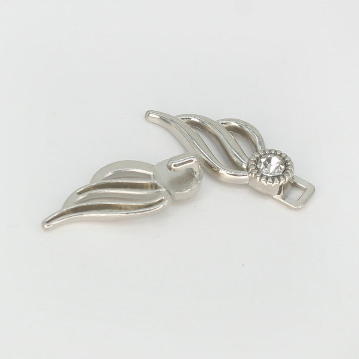4 Pair | Angelic Wings Frog Closure Metal Buttons