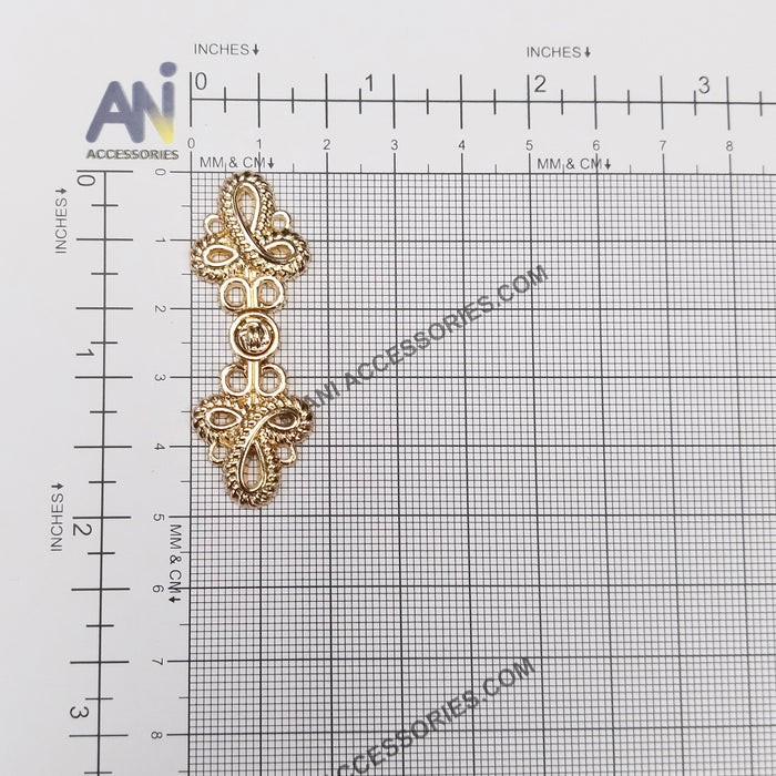 4 Pair | Baroque loop design Frog closure metal button