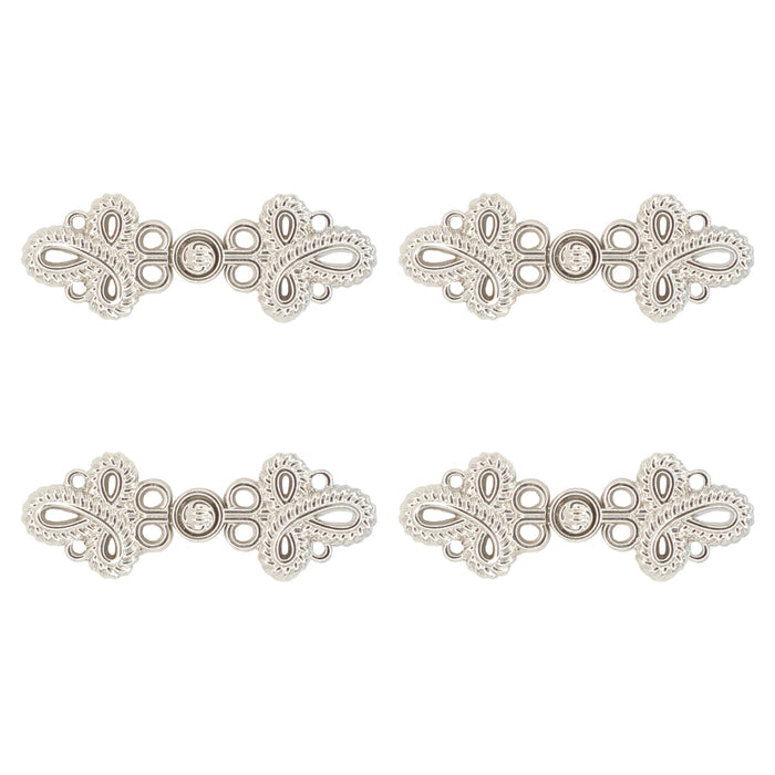 4 Pair | Baroque loop design Frog closure metal button