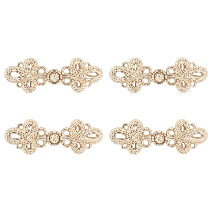 4 Pair | Baroque loop design Frog closure metal button