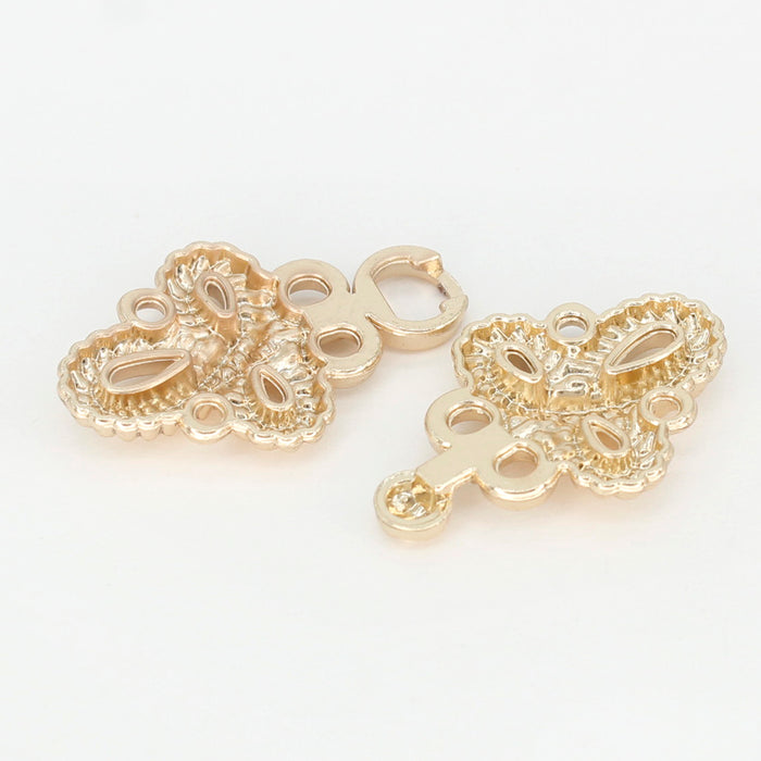 4 Pair | Baroque loop design Frog closure metal button