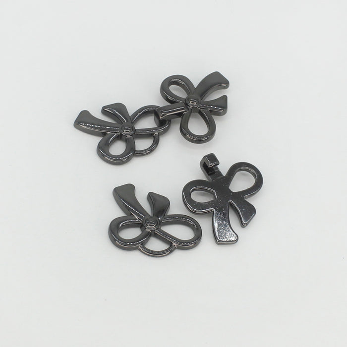 4 Pair | Bow Accents Frog Closure Metal Buttons