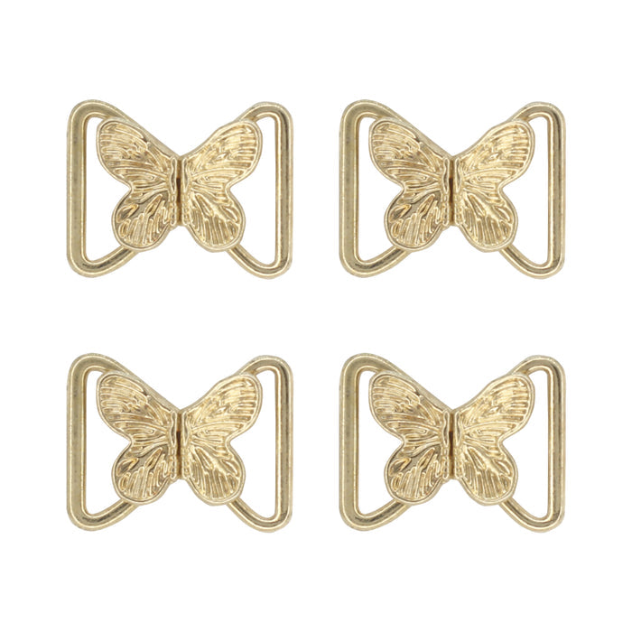 4 Pair | Bow gilded butterfly fasteners Frog closure metal button