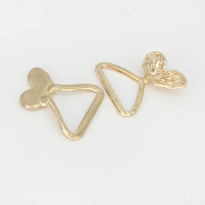 4 Pair | Bow gilded butterfly fasteners Frog closure metal button