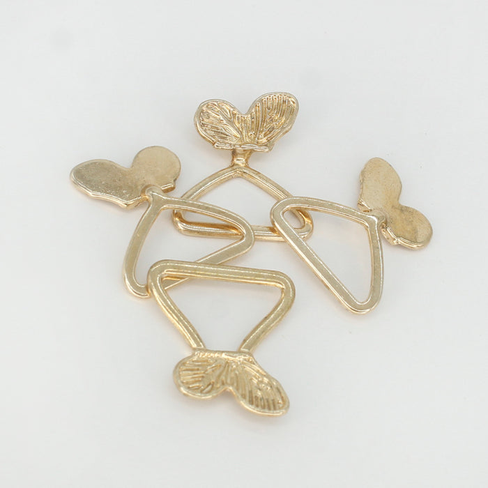 4 Pair | Bow gilded butterfly fasteners Frog closure metal button