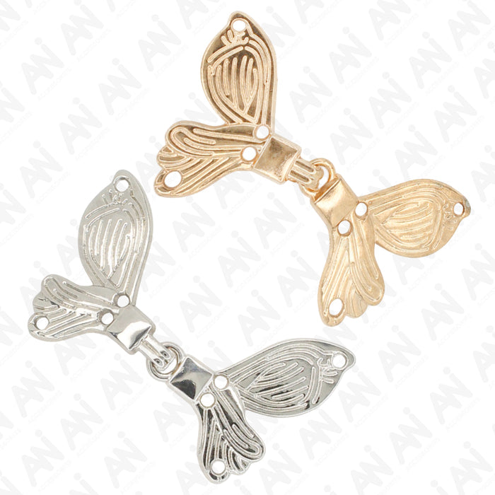 4 Pair | Butterfly Design Frog Closure Buttons