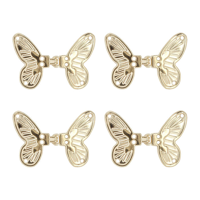 4 Pair | Butterfly Design Frog Closure Buttons