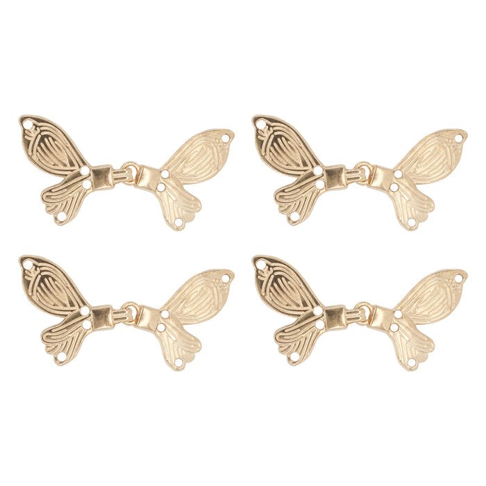4 Pair | Butterfly Design Frog Closure Buttons