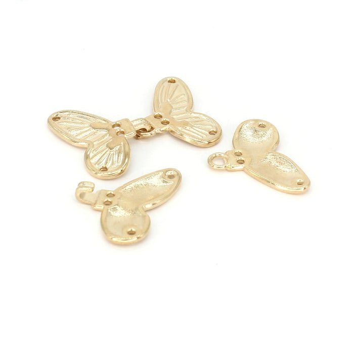 4 Pair | Butterfly Design Frog Closure Buttons