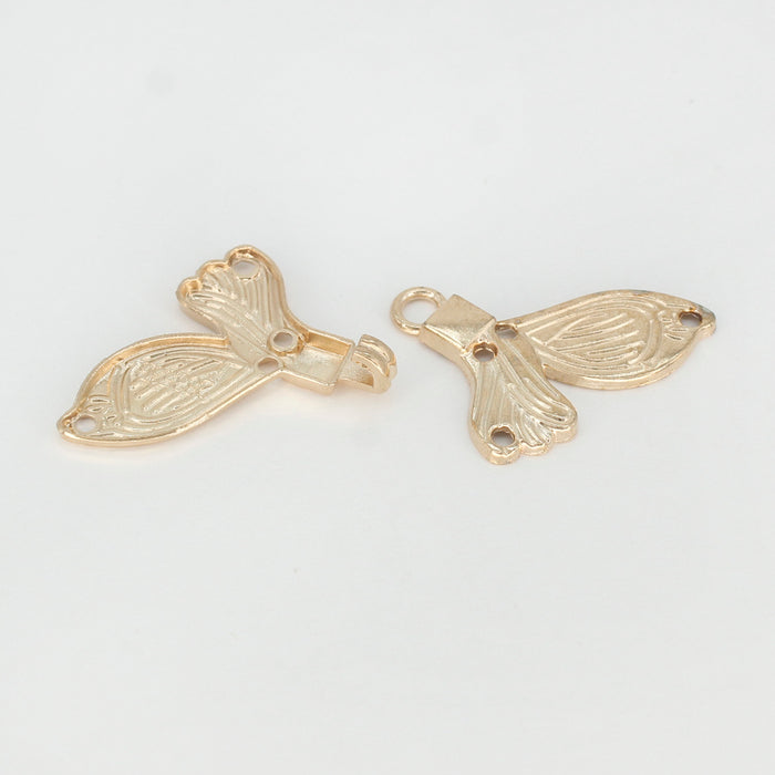 4 Pair | Butterfly Design Frog Closure Buttons