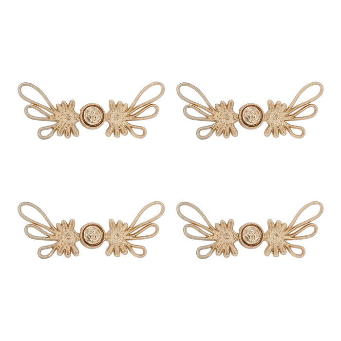 4 Pair | Butterfly knot or dual knot design Frog closure metal button-5.5cm×2.5cm