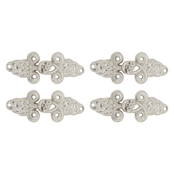 4 Pair | Celtic Elegance Frog Closure Metal Buttons