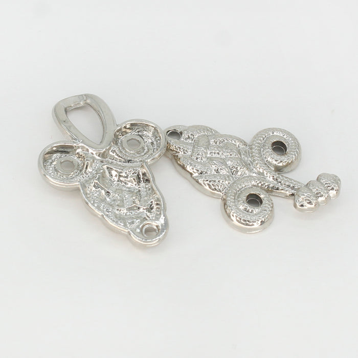 4 Pair | Celtic Elegance Frog Closure Metal Buttons