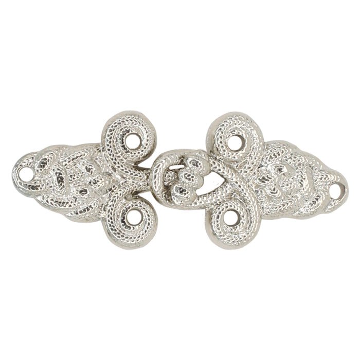 4 Pair | Celtic Elegance Frog Closure Metal Buttons