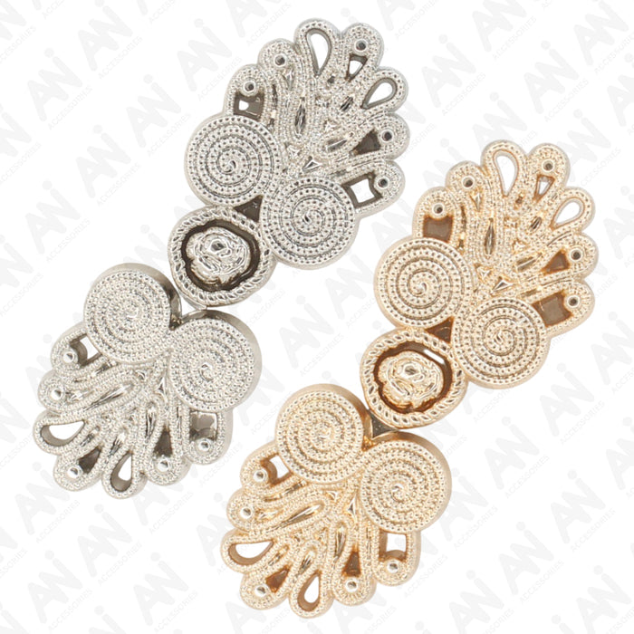4 Pair | Decorative Golden Frog closure metal button
