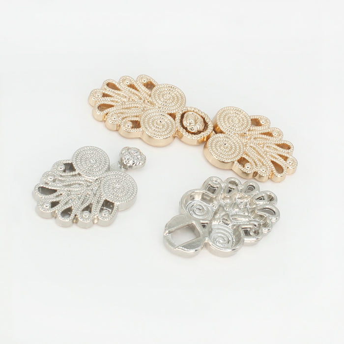 4 Pair | Decorative Golden Frog closure metal button