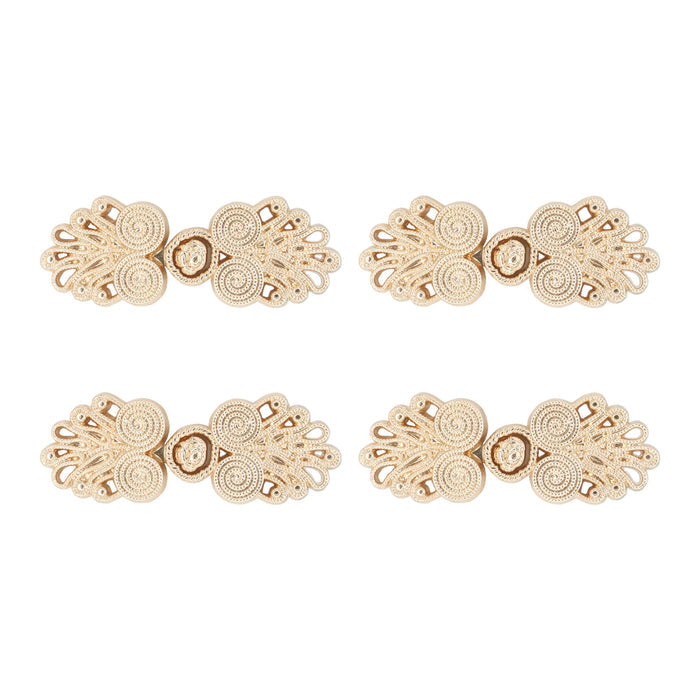 4 Pair | Decorative Golden Frog closure metal button