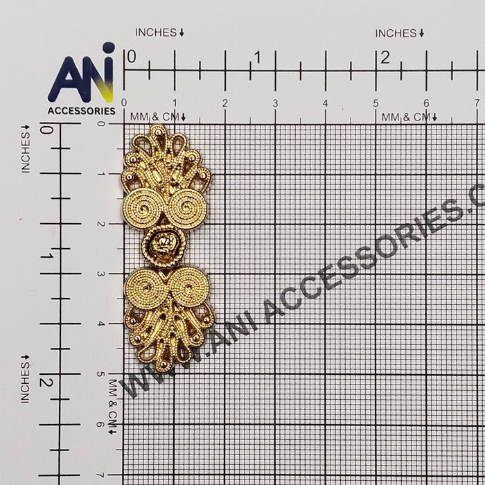 4 Pair | Decorative Golden Frog closure metal button