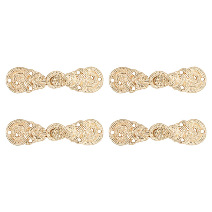 4 Pair | Elegant Celtic knotwork design Frog closure metal button