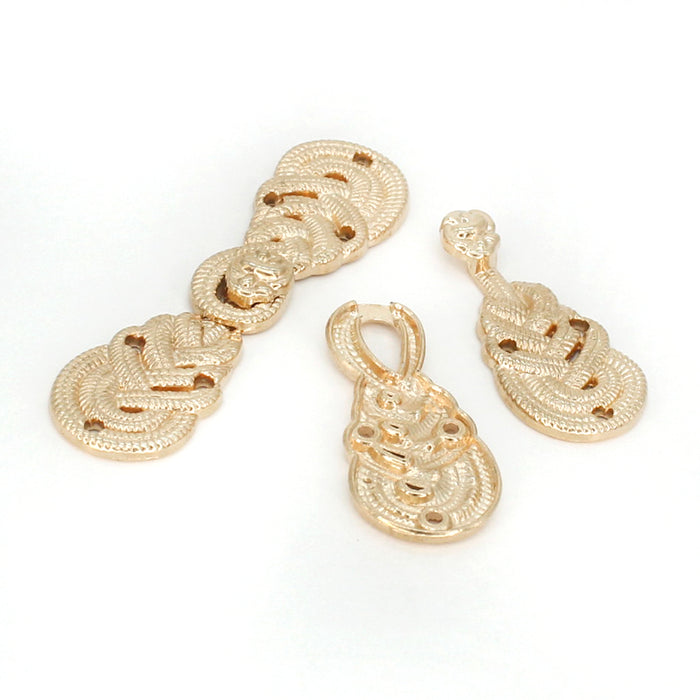 4 Pair | Elegant Celtic knotwork design Frog closure metal button
