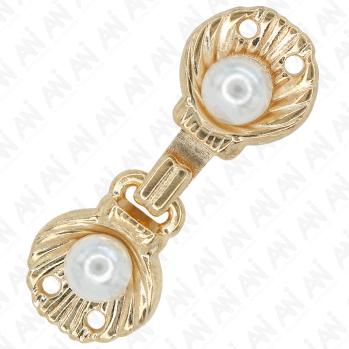 4 Pair | Elegant Style Metal Pearl Button