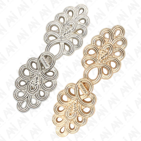 4 Pair | Endless loop design Frog closure metal button