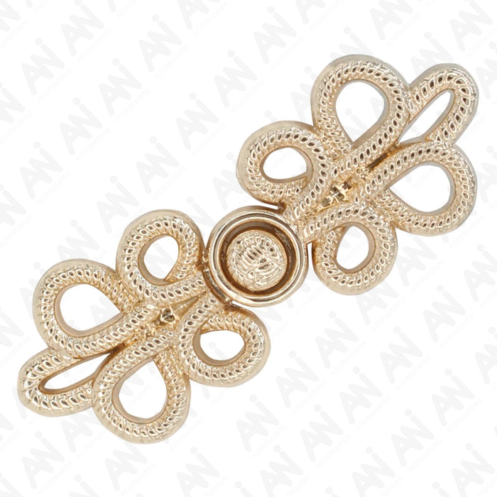 4 Pair | Fancy oriental knot design Frog closure metal button
