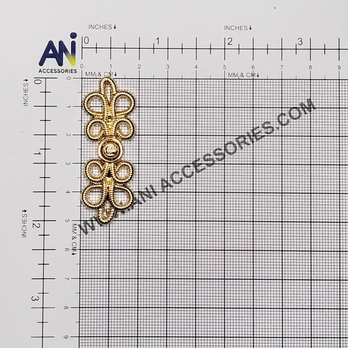 4 Pair | Fancy oriental knot design Frog closure metal button