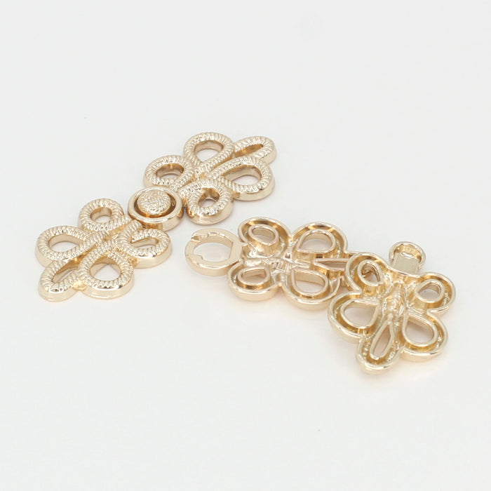 4 Pair | Fancy oriental knot design Frog closure metal button