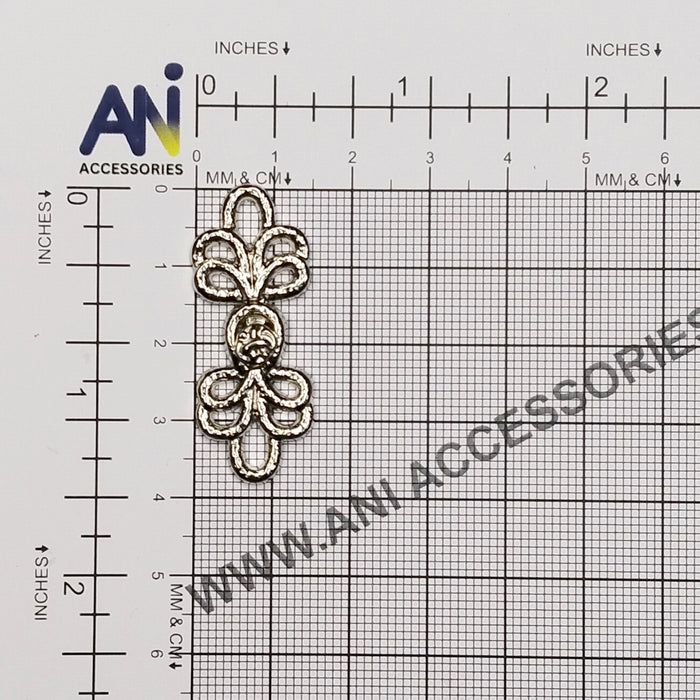 4 Pair | Filigree flourish Frog closure metal button