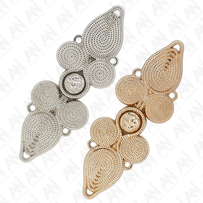 4 Pair | Floral Flourish Frog Closure Buttons