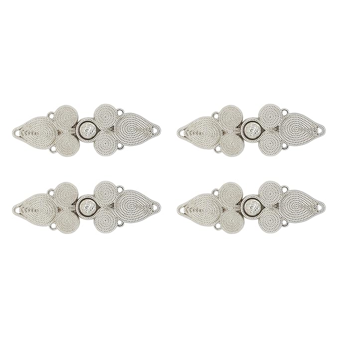4 Pair | Floral Flourish Frog Closure Buttons