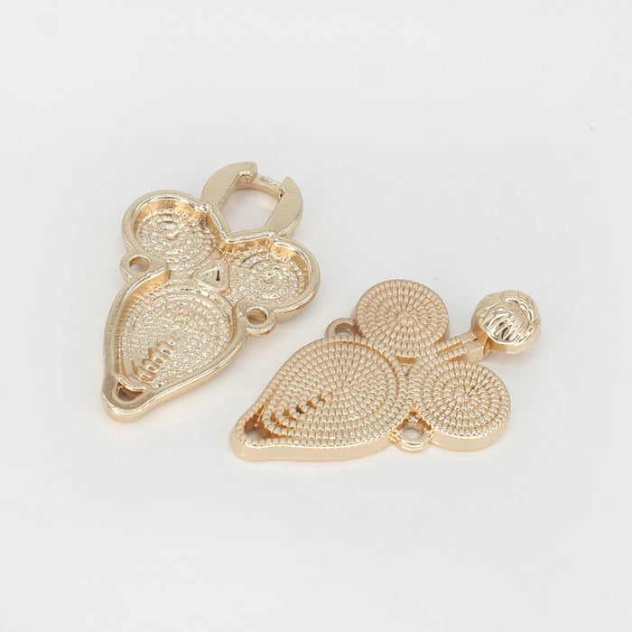 4 Pair | Floral Flourish Frog Closure Buttons
