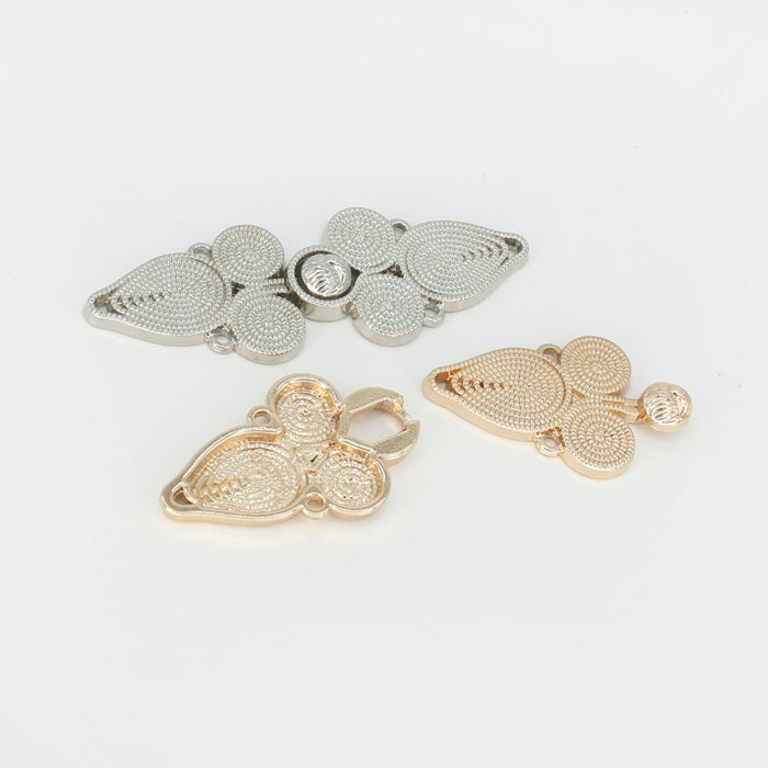 4 Pair | Floral Flourish Frog Closure Buttons