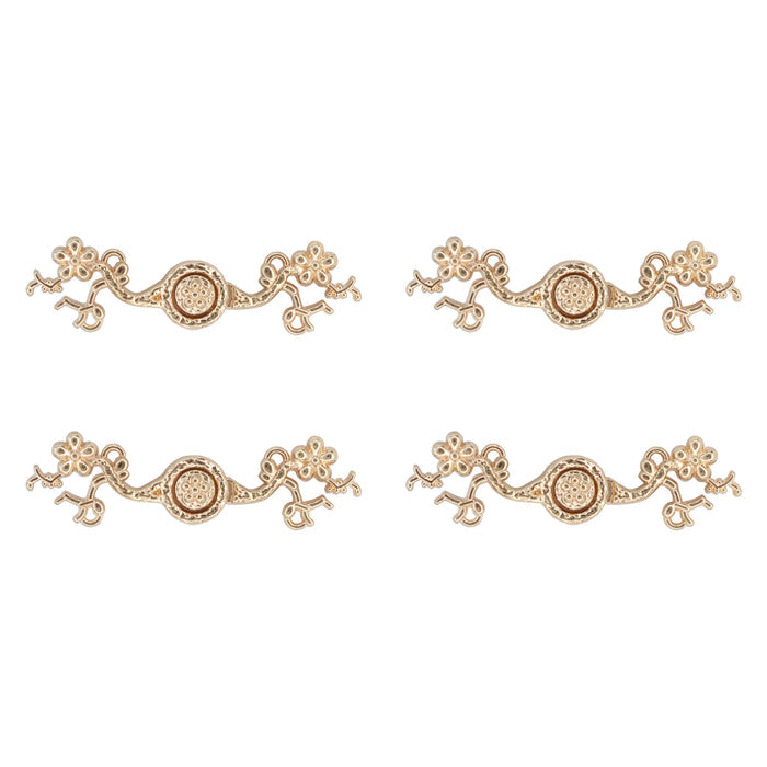 4 Pair | Floral vine Frog closure metal button-4.5×1.5cm