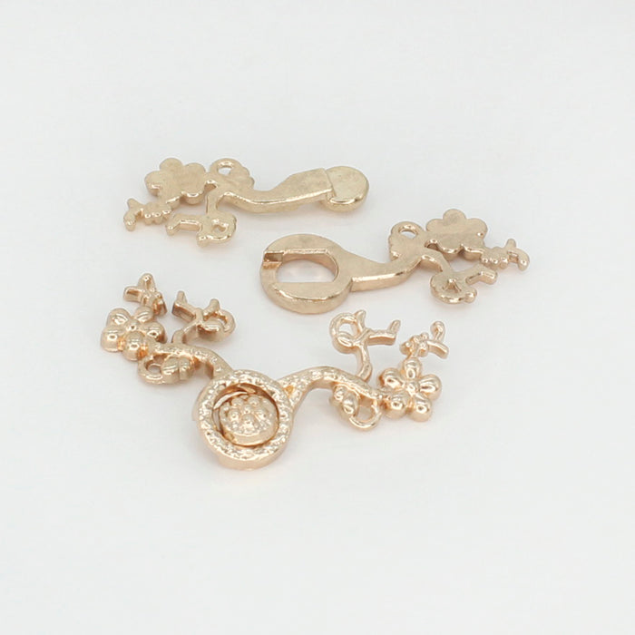 4 Pair | Floral vine Frog closure metal button-4.5×1.5cm