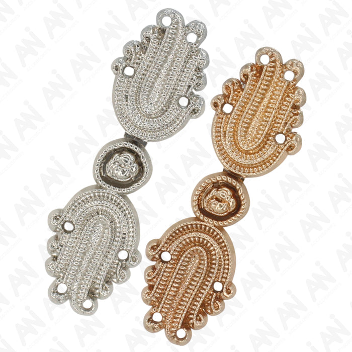 4 Pair | Flower bud design Frog closure metal button-5cm×1.5cm
