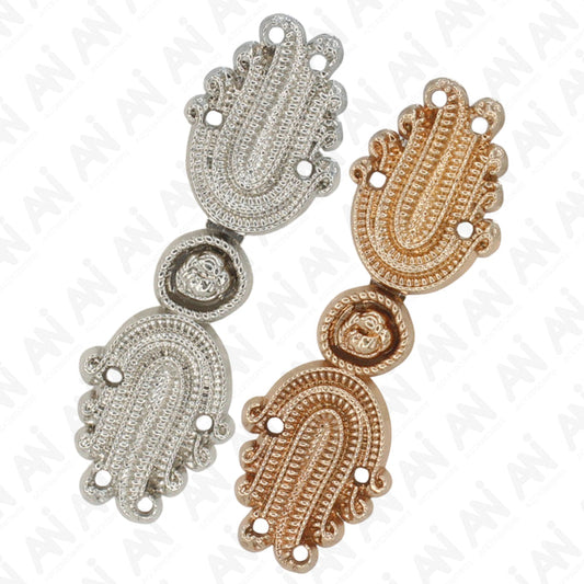 4 Pair | Flower bud design Frog closure metal button-5cm×1.5cm