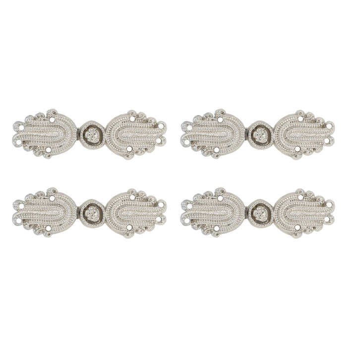 4 Pair | Flower bud design Frog closure metal button-5cm×1.5cm