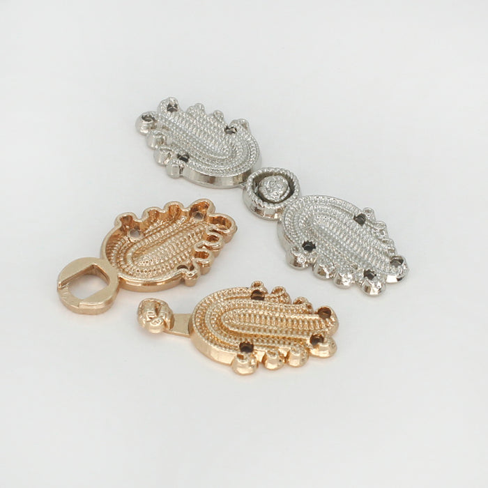 4 Pair | Flower bud design Frog closure metal button-5cm×1.5cm