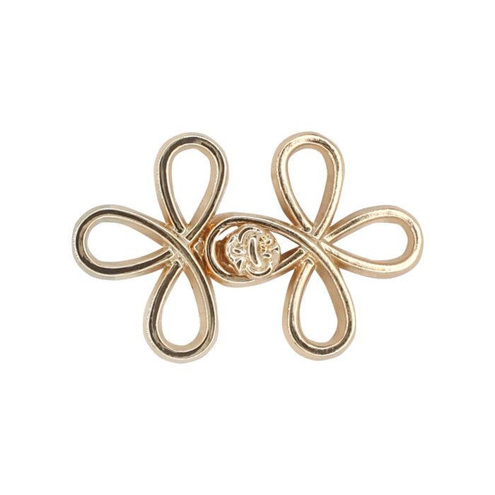 4 Pair | Four-leaf clover-shaped frog closure metal button