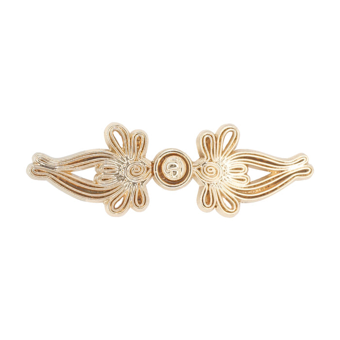 4 Pair | Intricate design gold Frog closure metal button
