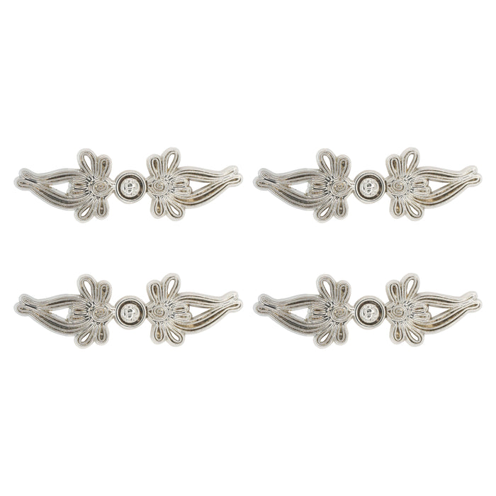 4 Pair | Intricate design gold Frog closure metal button